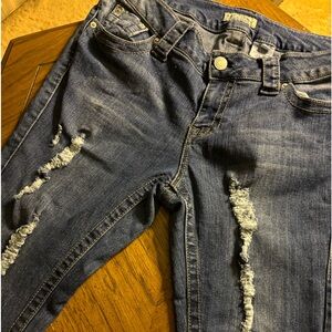 1 pair Paris Blue Jeans Misses Size 13.Stretchy and deconstructed straight leg.